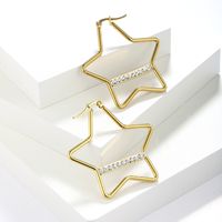 1 Pair Vintage Style Geometric Star Plating 304 Stainless Steel 18K Gold Plated Ear Studs main image 5