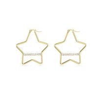 1 Pair Vintage Style Geometric Star Plating 304 Stainless Steel 18K Gold Plated Ear Studs main image 6
