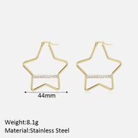 1 Pair Vintage Style Geometric Star Plating 304 Stainless Steel 18K Gold Plated Ear Studs main image 2