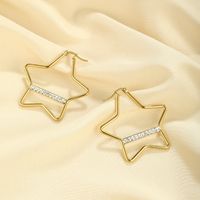 1 Pair Vintage Style Geometric Star Plating 304 Stainless Steel 18K Gold Plated Ear Studs main image 1