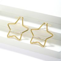 1 Pair Vintage Style Geometric Star Plating 304 Stainless Steel 18K Gold Plated Ear Studs main image 4