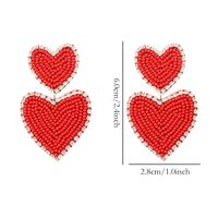 1 Pair Sweet Heart Shape Stainless Steel Cloth Glass Zircon Drop Earrings sku image 2