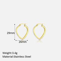 1 Pair Simple Style Classic Style Solid Color Plating Inlay Stainless Steel Artificial Diamond Hoop Earrings main image 2