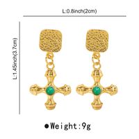 Ig Style Retro Cross Alloy Plating Inlay Resin Women's Earrings Necklace main image 3