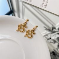 1 Pair Ig Style Retro Geometric Plating Alloy Zinc Drop Earrings sku image 3