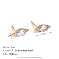 1 Pair Basic Simple Style Classic Style Flower Plating Inlay Stainless Steel Rhinestones 18k Gold Plated Ear Studs sku image 2