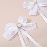 Women's Princess Cute Sweet Bow Knot Alloy Organza Inlay Artificial Pearls Hair Clip main image 5