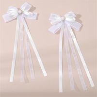 Women's Princess Cute Sweet Bow Knot Alloy Organza Inlay Artificial Pearls Hair Clip main image 3