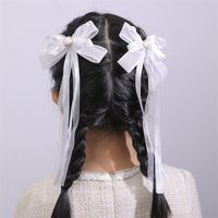 Women's Princess Cute Sweet Bow Knot Alloy Organza Inlay Artificial Pearls Hair Clip main image 1