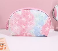 Cute Star Tie-dyed Five-pointed Star Chain Link Fencing Square Makeup Bags sku image 2