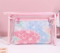 Cute Star Tie-dyed Five-pointed Star Chain Link Fencing Square Makeup Bags sku image 7