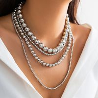 Retro Simple Style Classic Style Round Ccb Irregular Three-dimensional Thick Women's Layered Necklaces main image 3