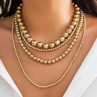 Retro Simple Style Classic Style Round Ccb Irregular Three-dimensional Thick Women's Layered Necklaces sku image 1