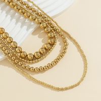 Retro Simple Style Classic Style Round Ccb Irregular Three-dimensional Thick Women's Layered Necklaces main image 4