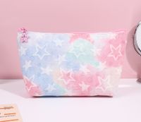 Cute Star Tie-dyed Five-pointed Star Chain Link Fencing Square Makeup Bags sku image 1
