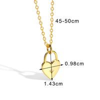 Streetwear Heart Shape Copper Plating Inlay Artificial Gemstones Zircon 18k Gold Plated Pendant Necklace main image 3