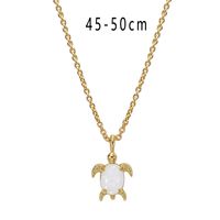 Cute Animal Copper Plating Inlay Artificial Gemstones Zircon 18k Gold Plated Pendant Necklace main image 3