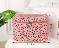 Sexy Leopard Pu Leather Cylindrical Square Makeup Bags sku image 8