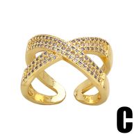 Simple Style Solid Color Copper Plating Inlay Zircon 18k Gold Plated Open Rings main image 7