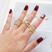 Simple Style Solid Color Copper Plating Inlay Zircon 18k Gold Plated Open Rings main image 4