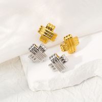 1 Pair Simple Style Geometric Plating Alloy Ear Studs main image 3