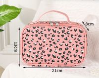 Sexy Leopard Pu Leather Cylindrical Square Makeup Bags sku image 6