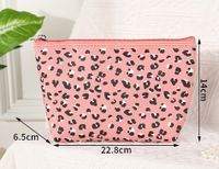 Sexy Leopard Pu Leather Cylindrical Square Makeup Bags sku image 2