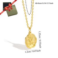 Simple Style Leaf Copper Enamel Plating Inlay Zircon 18k Gold Plated Pendant Necklace main image 2