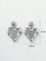 1 Pair Y2k Heart Shape Inlay Alloy Zircon Silver Plated Drop Earrings main image 2