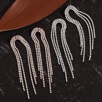 1 Pair Classic Style Tassel Plating Inlay Stainless Steel Zircon 18k Gold Plated Dangling Earrings main image 4