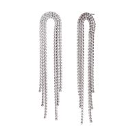 1 Pair Classic Style Tassel Plating Inlay Stainless Steel Zircon 18k Gold Plated Dangling Earrings sku image 1