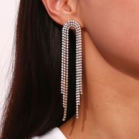 1 Pair Classic Style Tassel Plating Inlay Stainless Steel Zircon 18k Gold Plated Dangling Earrings main image 5