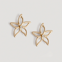 1 Pair Simple Style Flower Plating Inlay Alloy Artificial Rhinestones Gold Plated Ear Studs main image 3