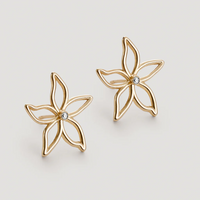 1 Pair Simple Style Flower Plating Inlay Alloy Artificial Rhinestones Gold Plated Ear Studs main image 5