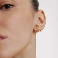 1 Pair Simple Style Flower Plating Inlay Alloy Artificial Rhinestones Gold Plated Ear Studs main image 6