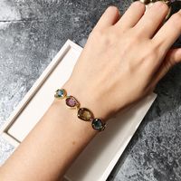 Commute Shiny Geometric Copper Inlay Artificial Crystal Bracelets main image 6