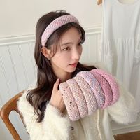 Women's Sweet Solid Color Argyle Cloth Sponge Fabric Hair Band main image 6