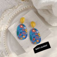 1 Pair Cute Sweet Geometric Resin Drop Earrings sku image 3