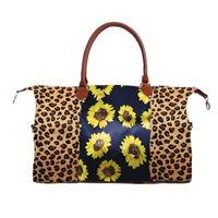 Women's Large Canvas Sunflower Vintage Style Square Zipper Travel Bag main image 4