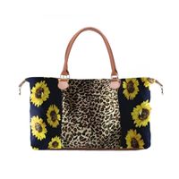 Women's Large Canvas Sunflower Vintage Style Square Zipper Travel Bag sku image 3