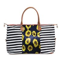 Women's Large Canvas Sunflower Vintage Style Square Zipper Travel Bag sku image 2