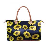 Women's Large Canvas Sunflower Vintage Style Square Zipper Travel Bag sku image 5
