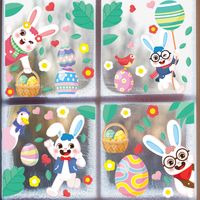 Cute Rabbit Plastic Wallpapers Wall Sticker main image 4