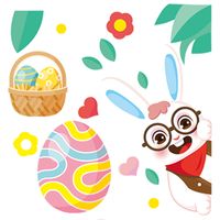 Cute Rabbit Plastic Wallpapers Wall Sticker main image 2