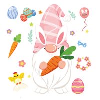 Cute Rabbit Flower Pvc Wall Sticker Wall Art main image 2