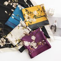 Women's Basic Flower Imitated Silk Silk Scarf main image 6