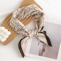 Women's Simple Style Flower Imitated Silk Silk Scarf sku image 3