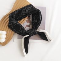 Women's Simple Style Flower Imitated Silk Silk Scarf sku image 1