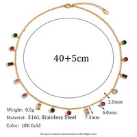 Basic Simple Style Classic Style Solid Color Stainless Steel Plating Inlay Zircon 18k Gold Plated Pendant Necklace main image 2
