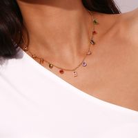 De Base Style Simple Style Classique Couleur Unie Acier Inoxydable Placage Incruster Zircon Plaqué Or 18k Pendentif main image 5